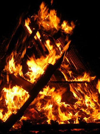 Bonfire burning