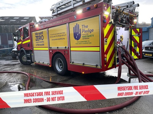 Fire at shop in Knowsley